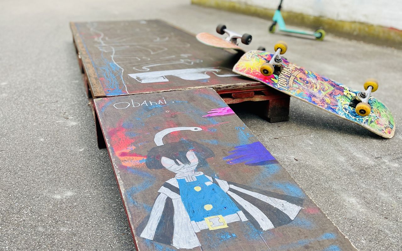 skateboards på hovedet