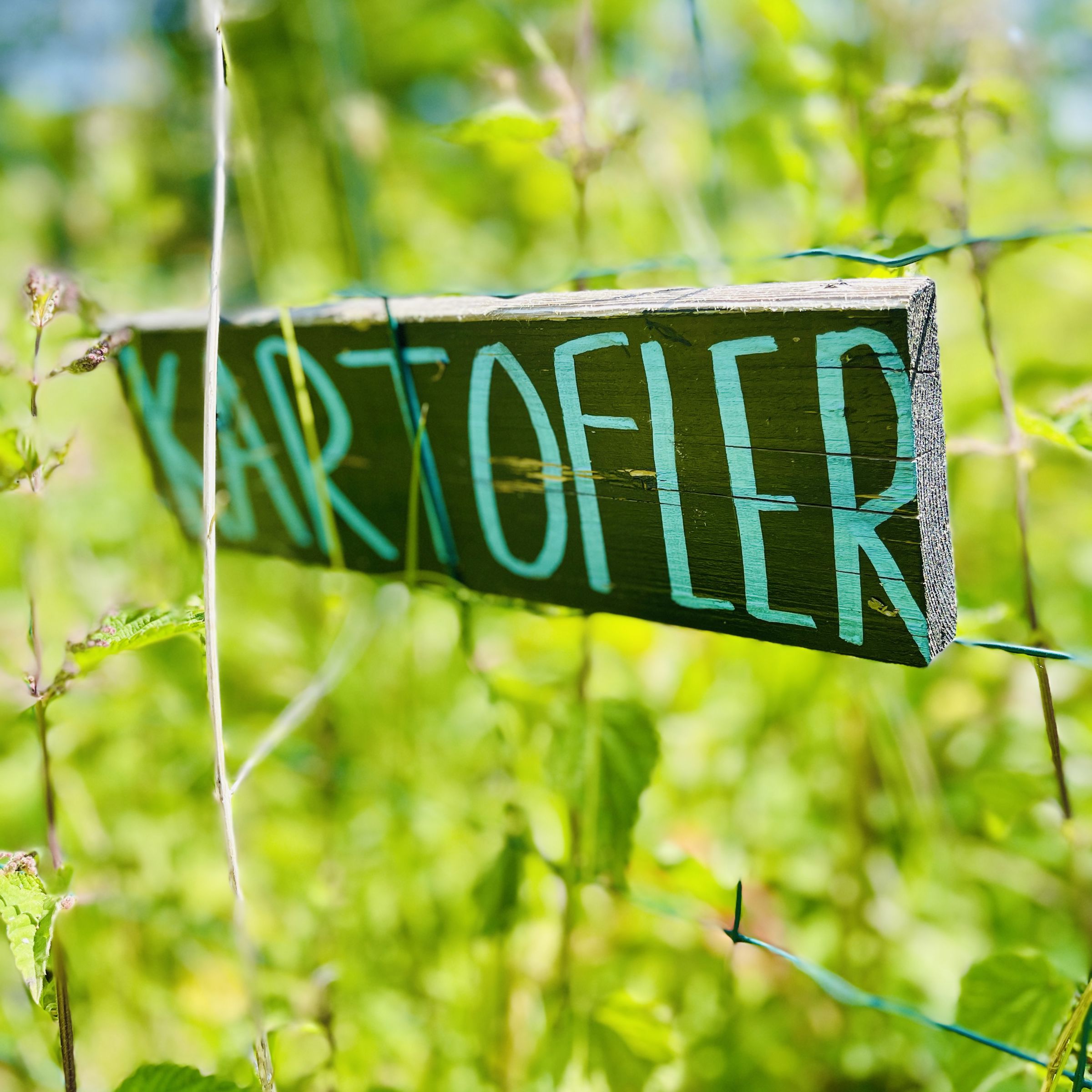 skilt med kartofler