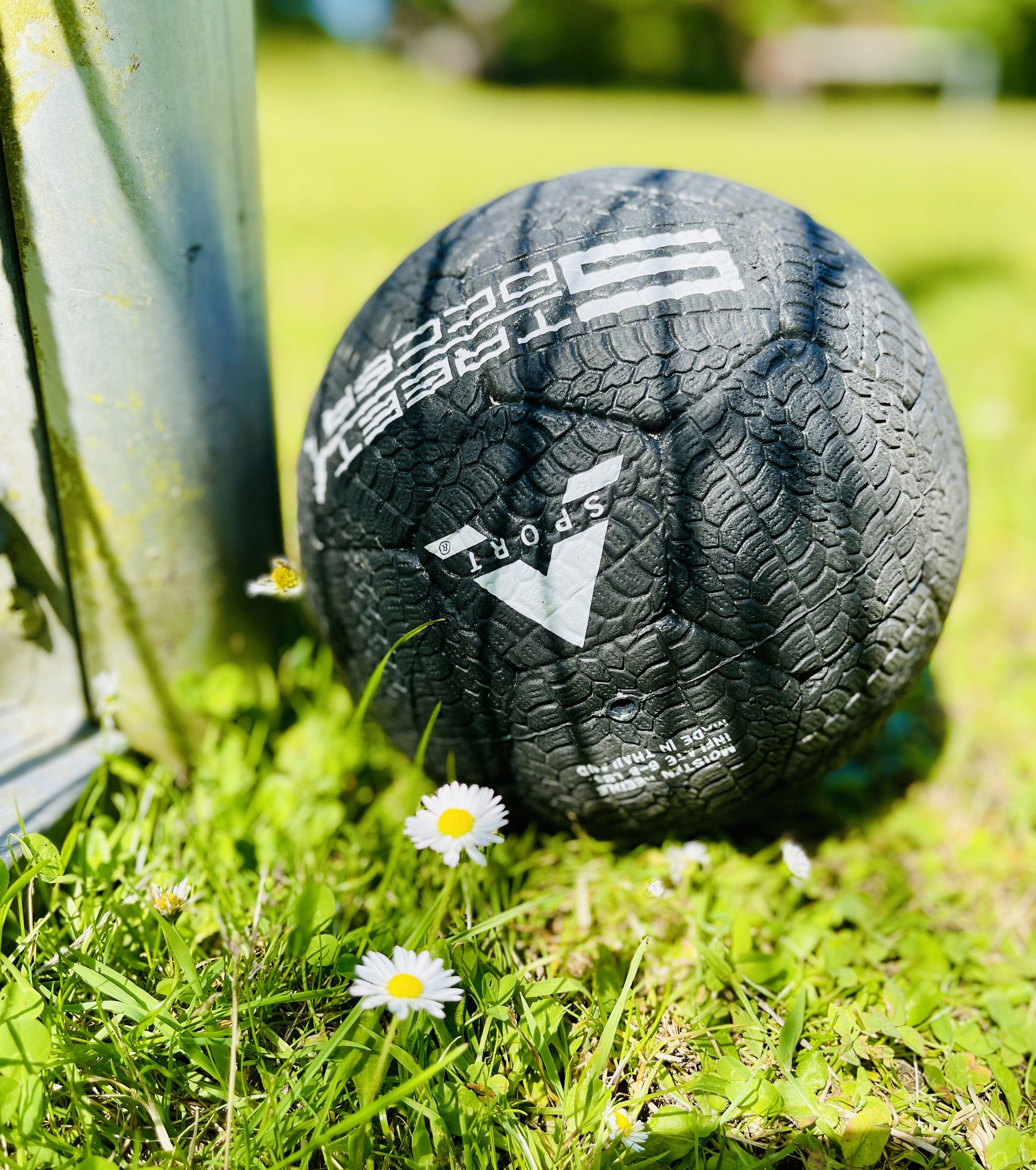 fodbold i græs