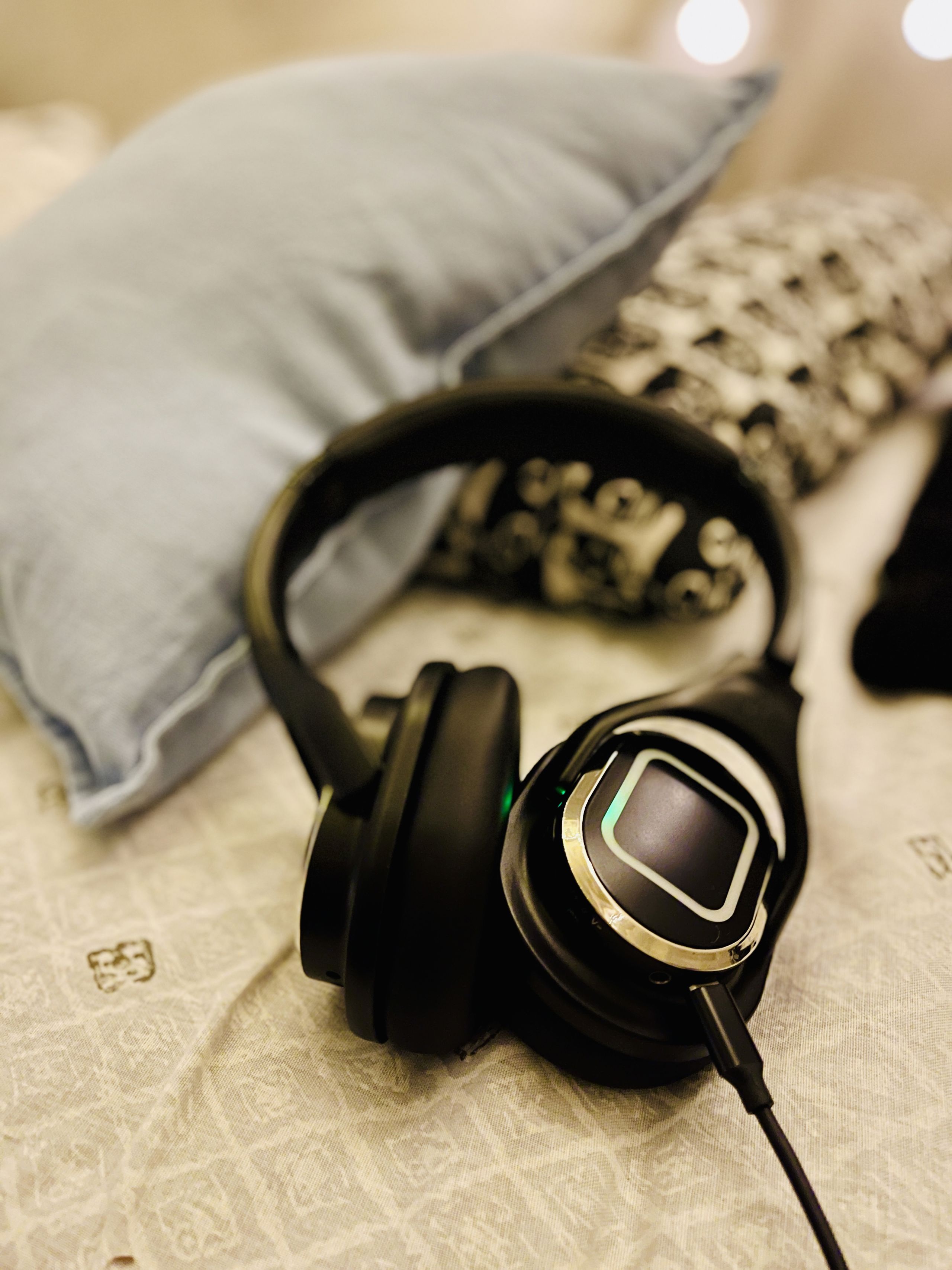 headset på pude
