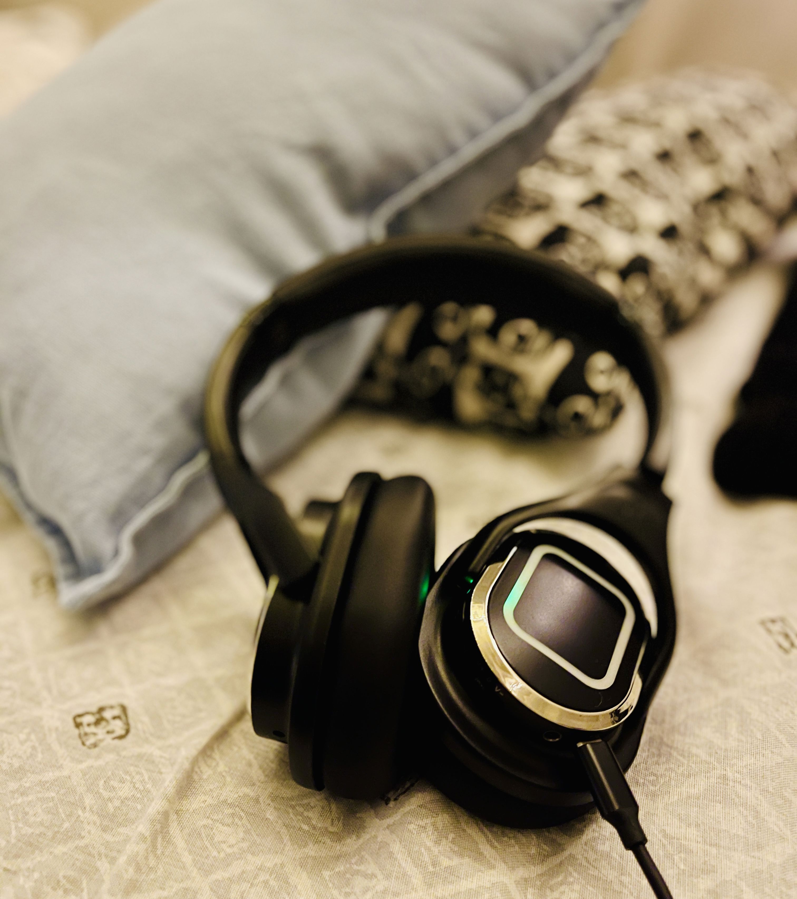 headset på pude